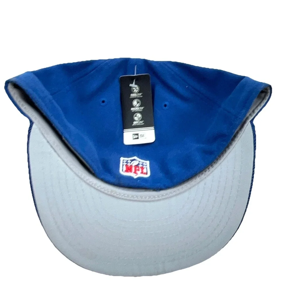 Indianapolis Colts Hat Cap Fitted 7 3/8 59Fifty Big‎ Plain Logo Blue On Field
